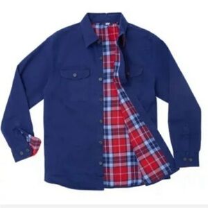 Lands End Shacket Shirt Jacket Plaid Lined Medium